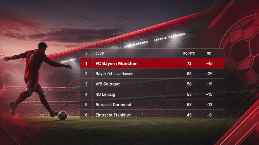 Teilnehmer: FC Bayern München Tabelle – Aktuelle Platzierung, Statistiken und Hintergründe Teilnehmer: FC Bayern München Tabelle